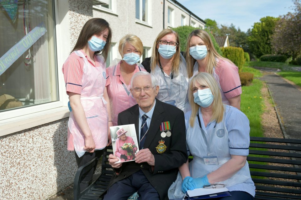  VE Day veteran Fred Walker has celebrated his 100th birthday at Dorrator Court Housing with Care, in Camelon, Falkirk