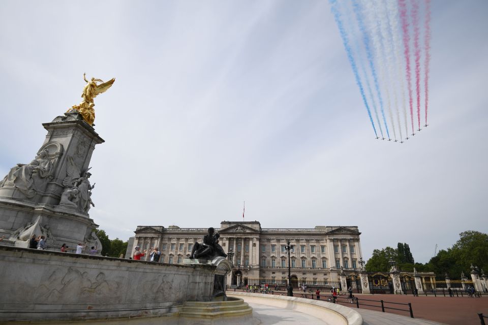  Buckingham Palace pictured on VE Day this morning - 75 years after the War in Europe ended