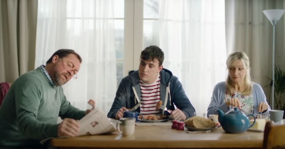  In the sausage advert Paul plays an Irish teenager inspired to travel the world after eating one of their bangers