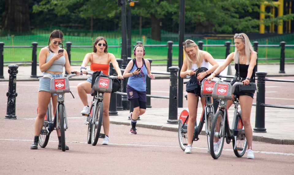  The group had hired Boris Bikes as they enjoyed the sunshine on Friday