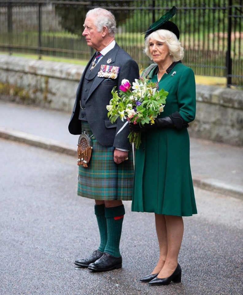  Prince Charles was joined by the Duchess of Cornwall as he leads a two-minute silence across Britain