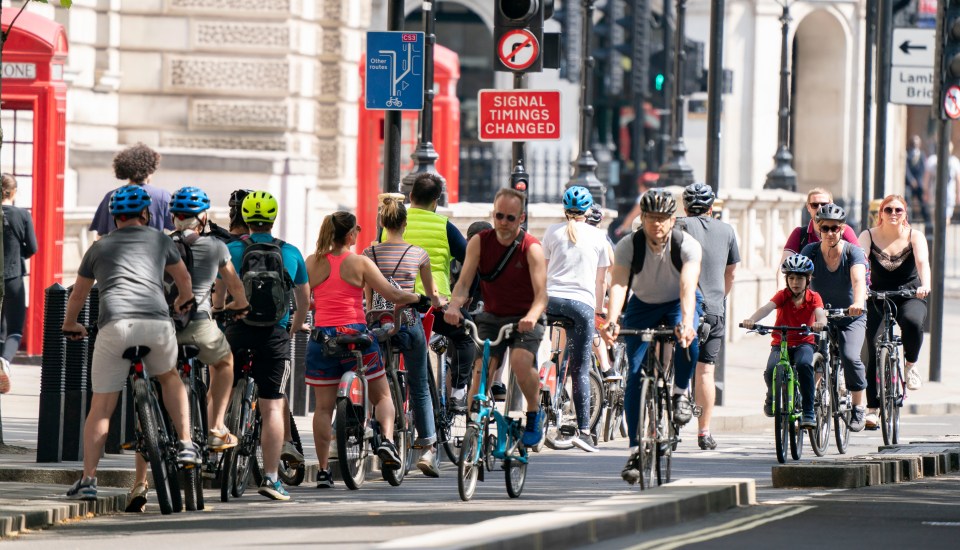  These cyclists in Westminster did not keep two metres apart