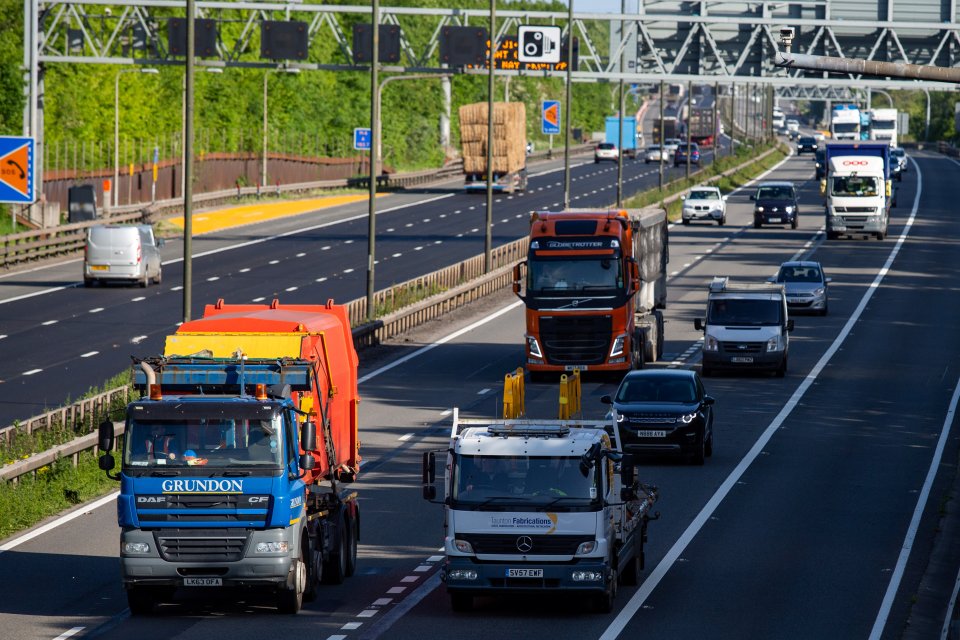  Traffic pictured on the M4 motorway near Bristol this morning