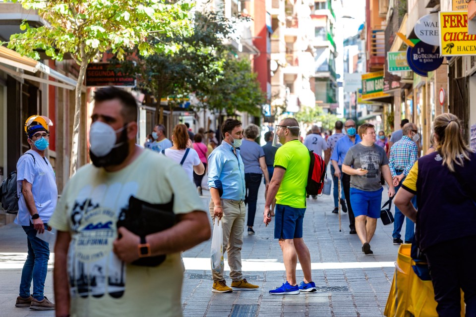  Brits and locals hit the streets again in Benidorm today