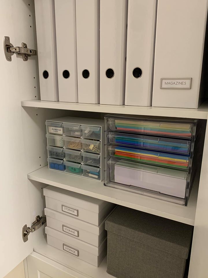 Her stationary cupboard is also a wonderous sight, with folders and clear racks for different items