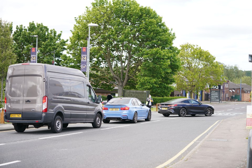  Queues to get into a McDonald's which reopened at Chelmsford, Essex