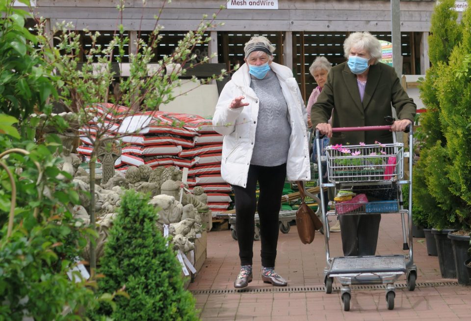  Green-fingered shoppers hit garden centres around the country after the lockdown was relaxed today