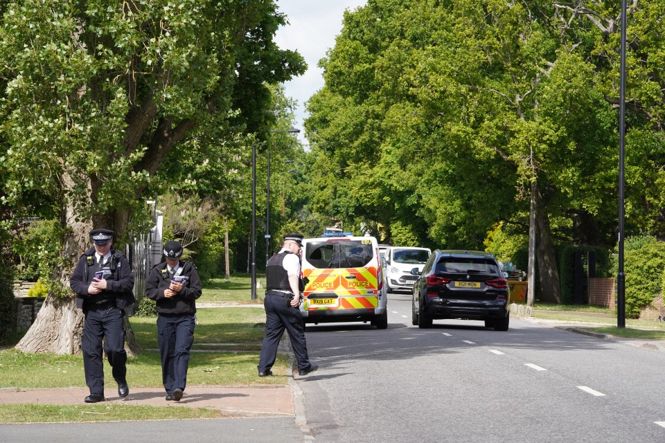 Police close to the footballer’s home today