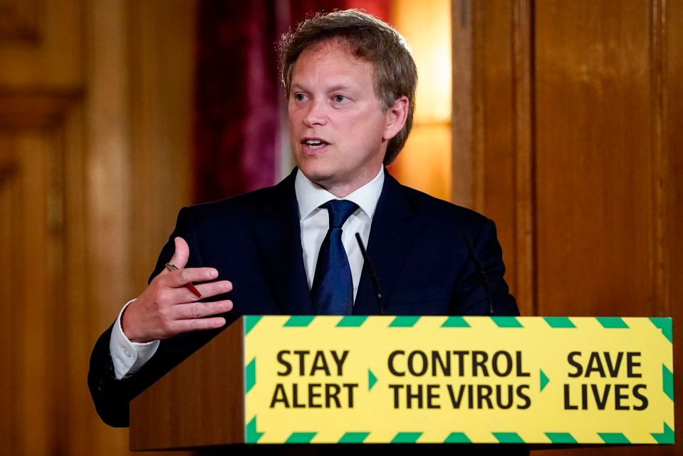  Transport Secretary Grant Shapps will be holding today's coronavirus daily briefing at Downing Street