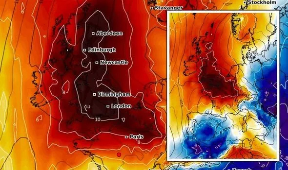  New charts show the country is set to see sizzling temperatures heading into next week