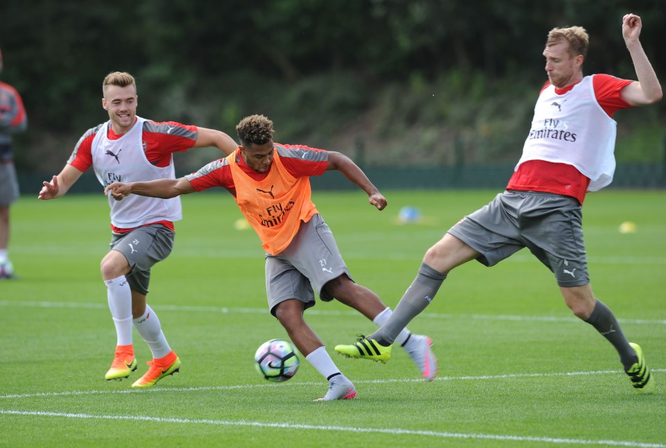 Serge Gnabry and Per Mertesacker were team-mates at Arsenal