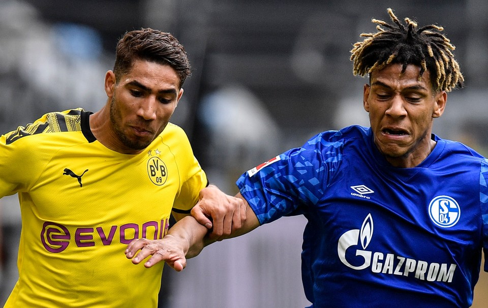  Todibo (right) has been on loan at Schalke since January