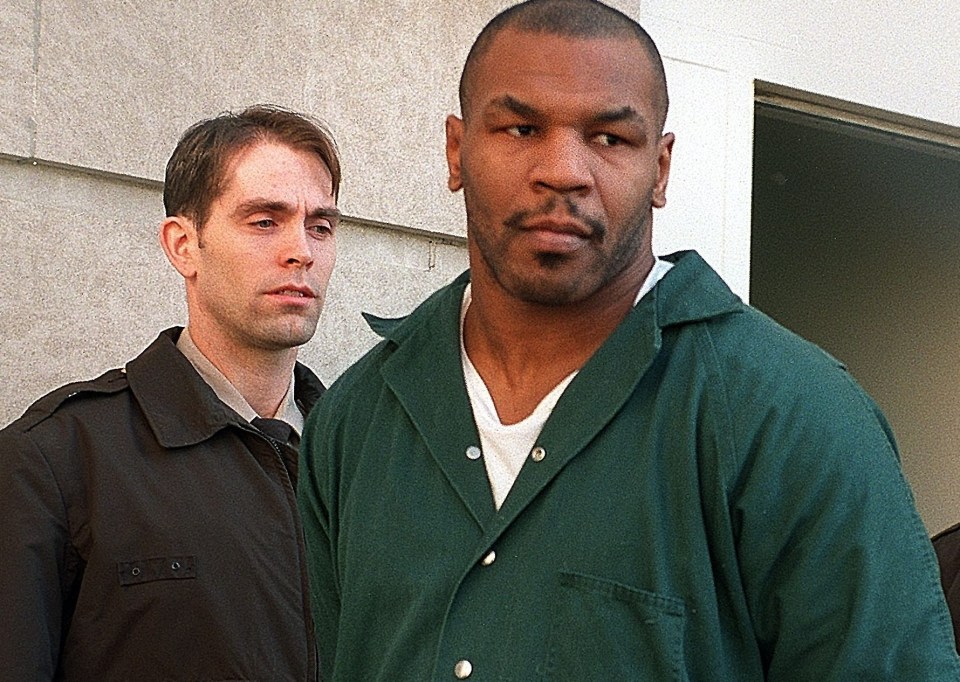 Mike Tyson leaves the Montgomery Courthouse in Maryland in 1999