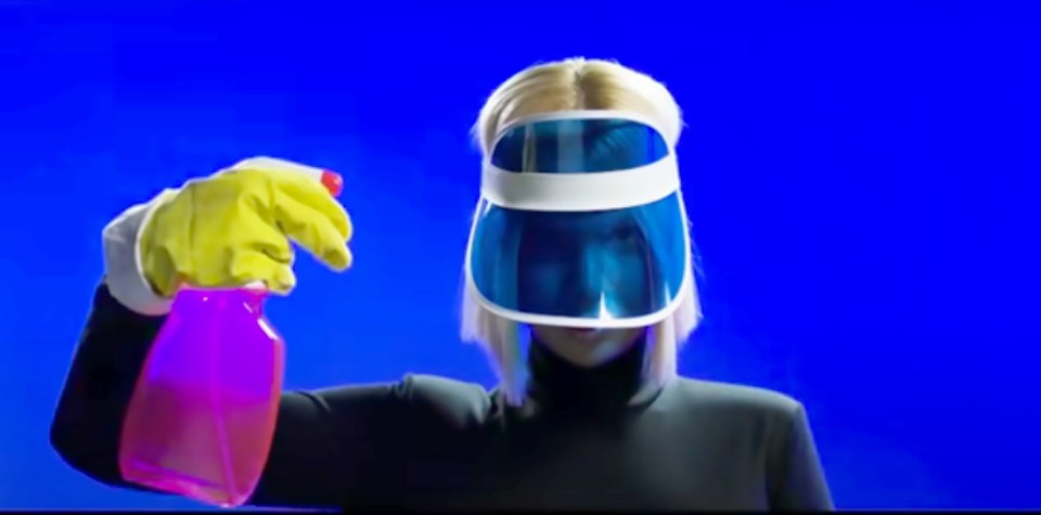 My personal highlight at this year’s ‘Eurovision’ was when Samanta Tina turned up wearing a PPE mask and squirted a bottle of disinfectant everywhere