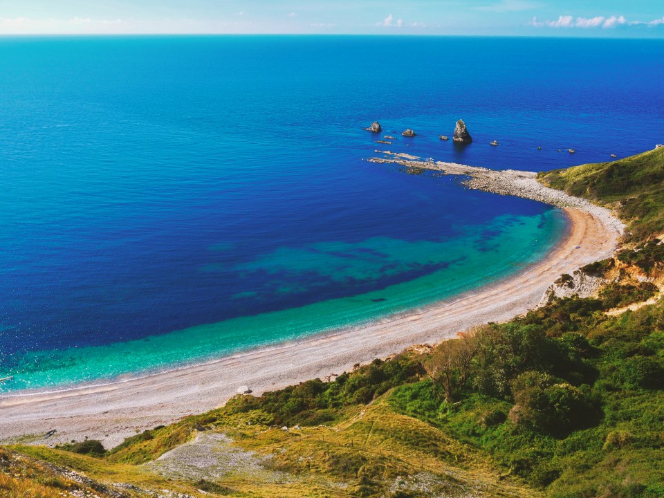  The azure seas of Mupe Bay in Dorset looked stunning this morning