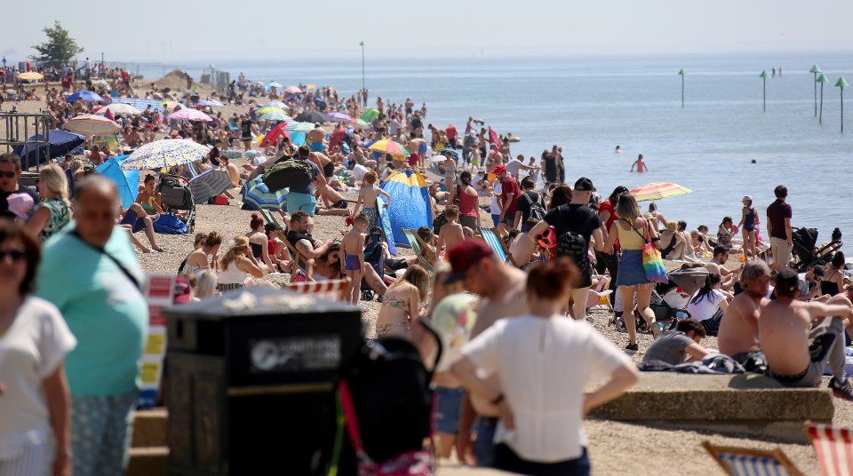  Southend beach was packed - with many ignoring social distancing rules