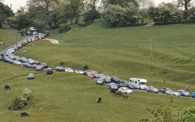  Cars queued for hours in Ilam Park, Dovedale, as families headed to the Peak District to enjoy the warm weather