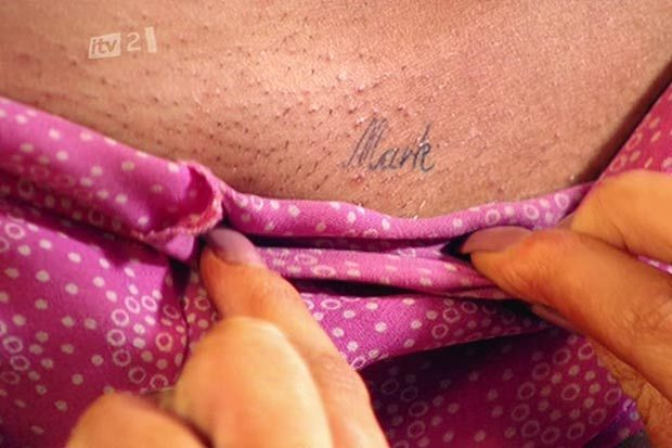 Like Jen, Lauren also believed her and Mark were meant to be – so she got his name tattooed just above her intimate area