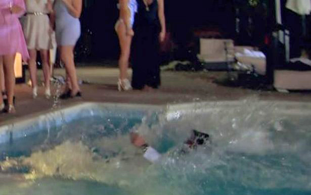 During one of their notoriously public rows, Lauren pushed Mark into a pool