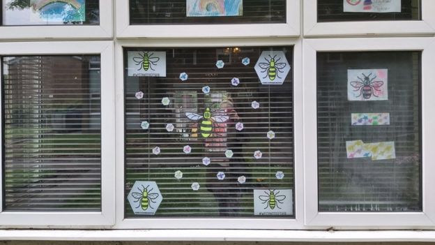 A Manchester mum vowed ‘we haven’t forgotten them’ after sharing pictures of bees, the symbol for the city