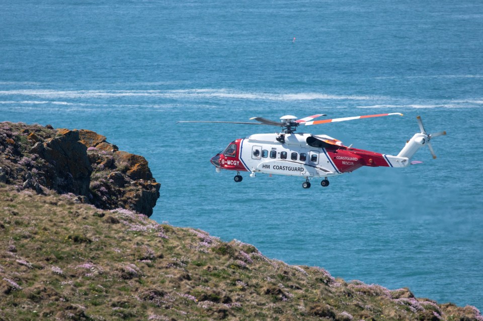  HM Coastguard at the scene at Trevose Head, near Padstow, Cornwall, where a man died