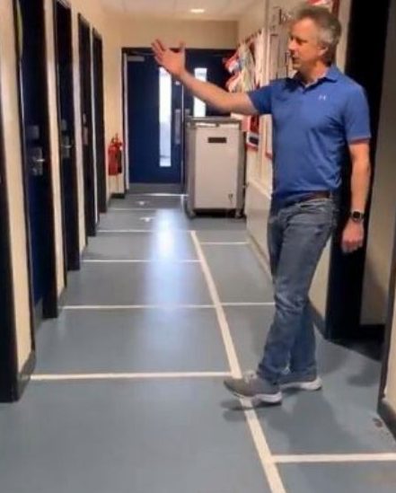  Teachers at Kingsholm Church of England Primary School in Gloucester have marked out walkways for children (pictured) to follow when they come back to class on June 1