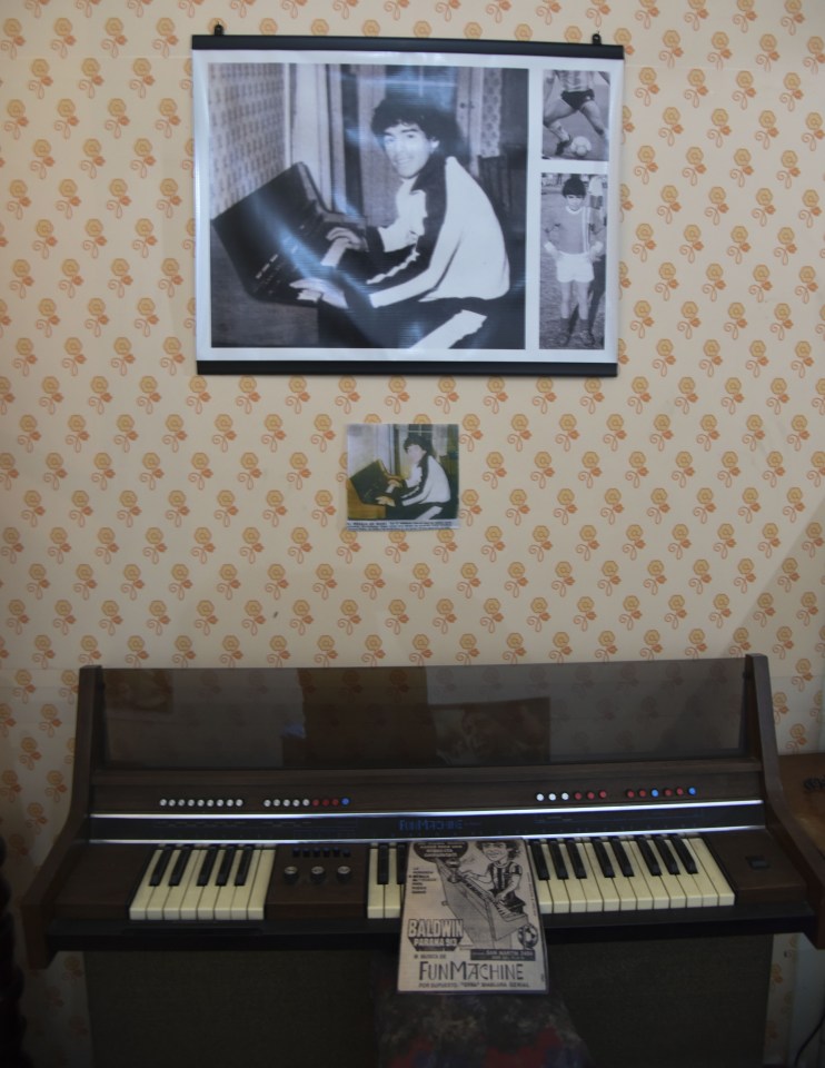 A piano sits where Maradona used to mess about