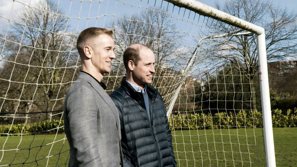 Prince William talks with former England goalkeeper Joe Hart