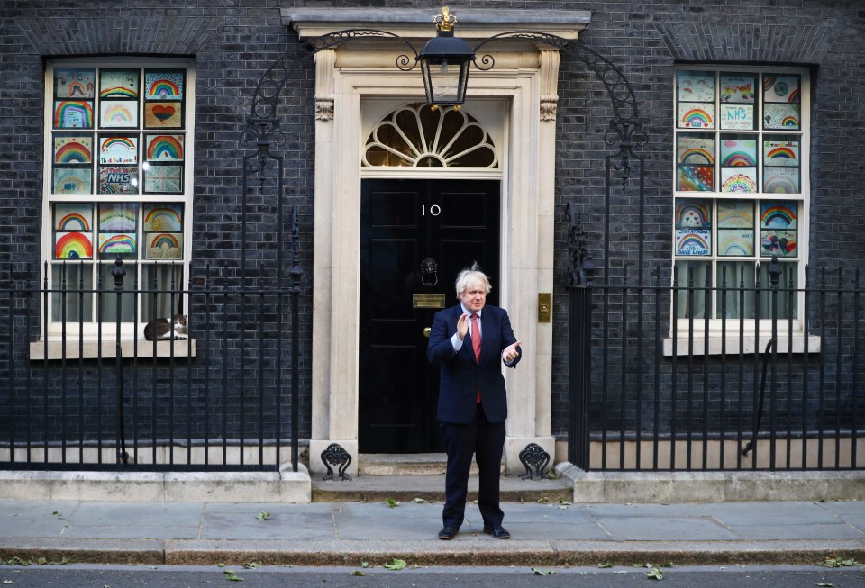 The Prime Minister joined the weekly clap from outside No 10