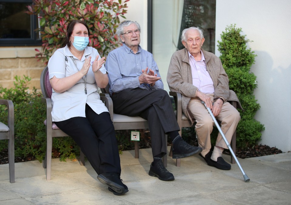 Care home residents got involved in what could be the final salute to the NHS staff after ten weeks of heroic efforts