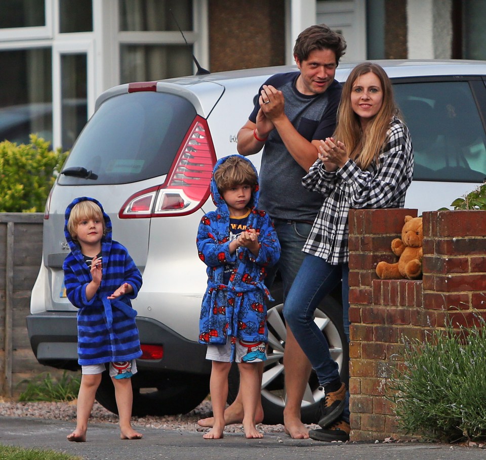  Shoreham residents gathered - with some in dressing gowns - to play their part in the clap