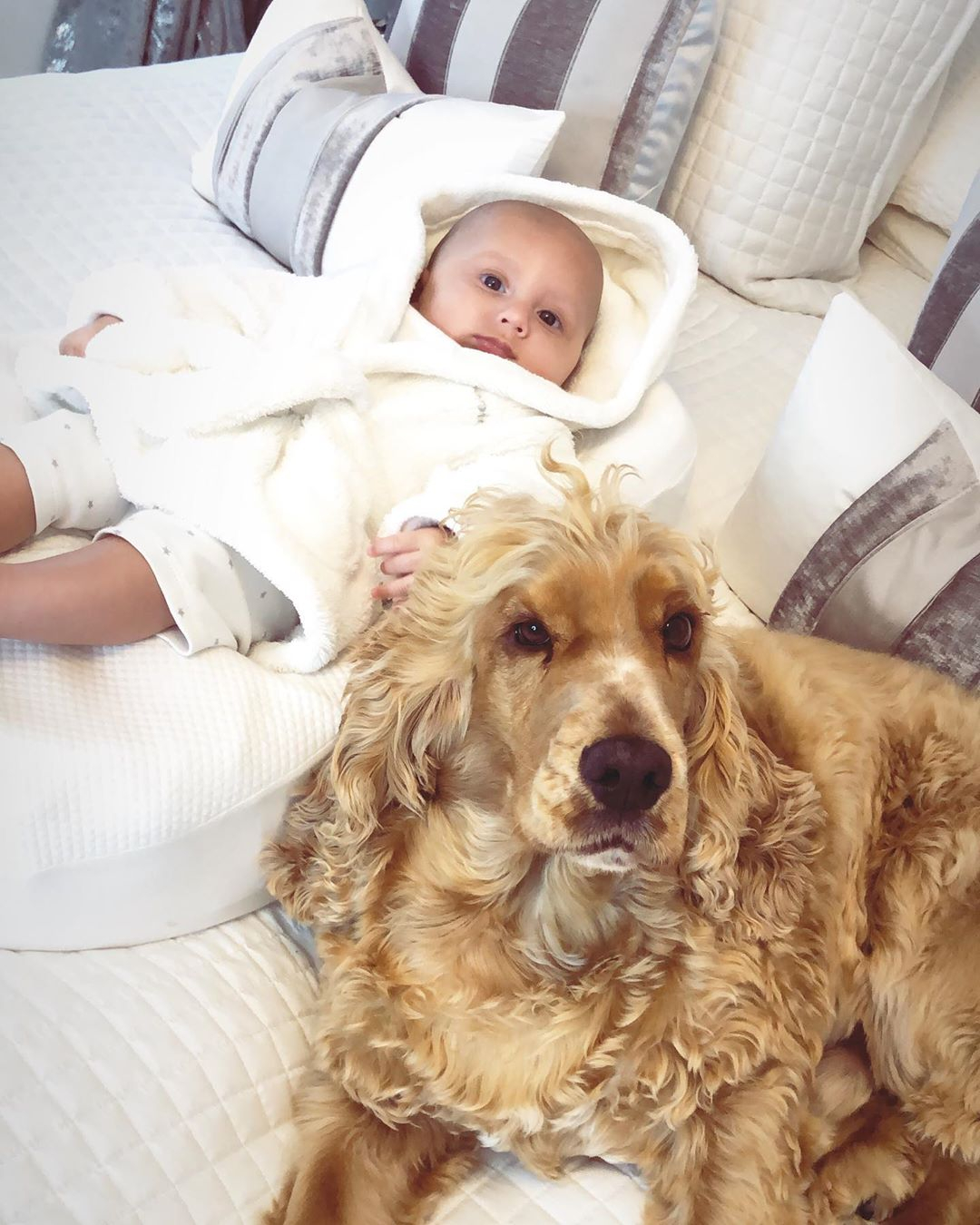 Little Ronnie often features on her Instagram page, along with their dog Henry