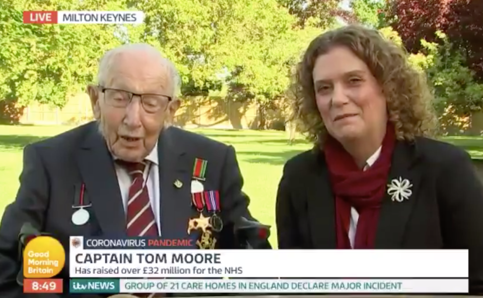 Tom Moore spoke of his delight at being honoured with a knighthood