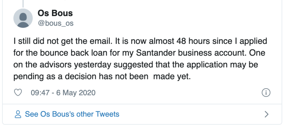 Santander customers say they applied for loans on Monday but are still waiting to find out if they've been successful 