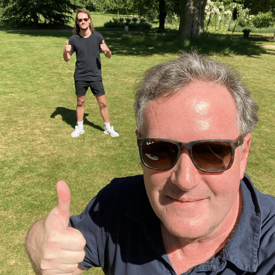  Piers Morgan finally reunites with son Spencer in the park after eight weeks - after being warned to 'stay away'