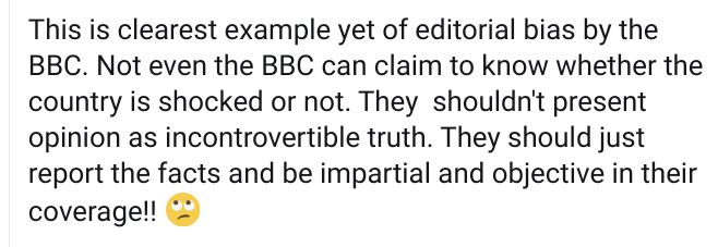  The BBC was urged to be neutral