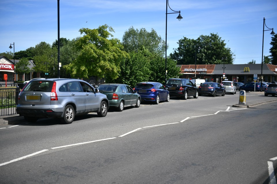 Cars have been lining the streets as customers wait for their McDonald's fix