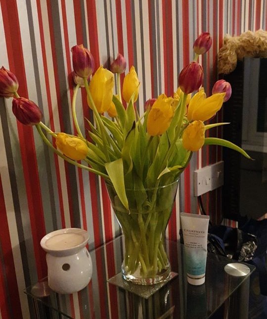 A woman shared how these flowers were nearly two weeks old, and they claimed this is thanks to the 2p in the bottom