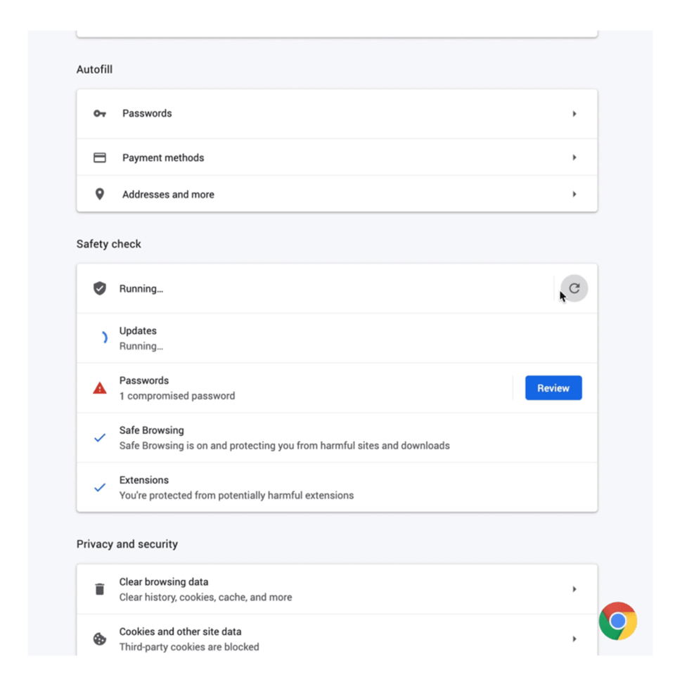 Google Chrome will warn you if you're used hacked passwords