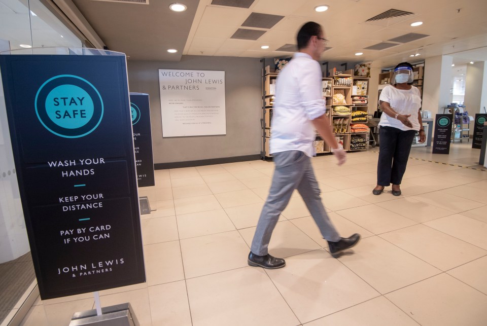  John Lewis staff in Kingston practise social distancing in preparation for reopening