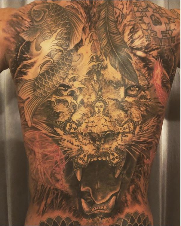  The former Manchester United striker first revealed his back tattoo in January 2018