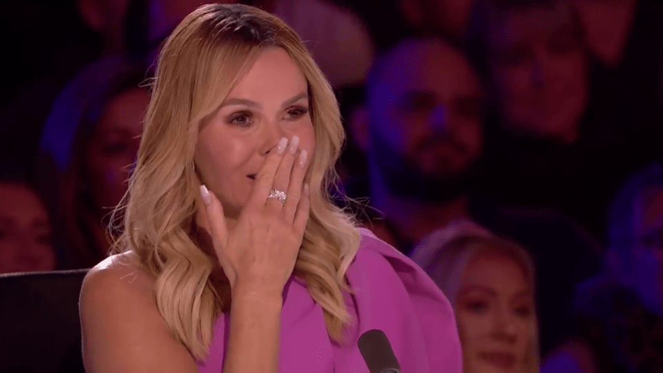  Judge Amanda Holden is shown getting teary as she watched