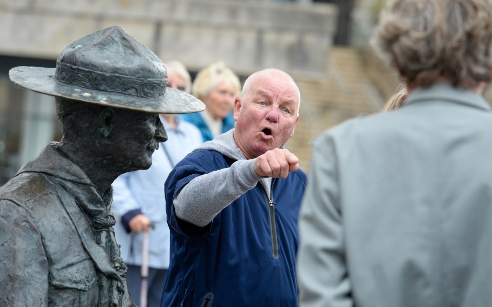 Locals shout their protest at Deputy Leader of Bournemouth, Christchurch and Poole Council, Mark Howell