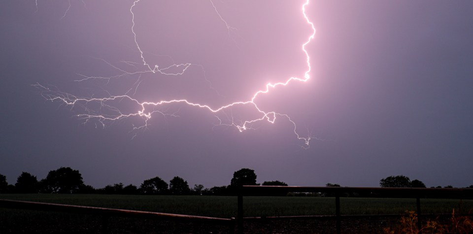  A huge Lightning Storm passes through Walsall in the West Midlands