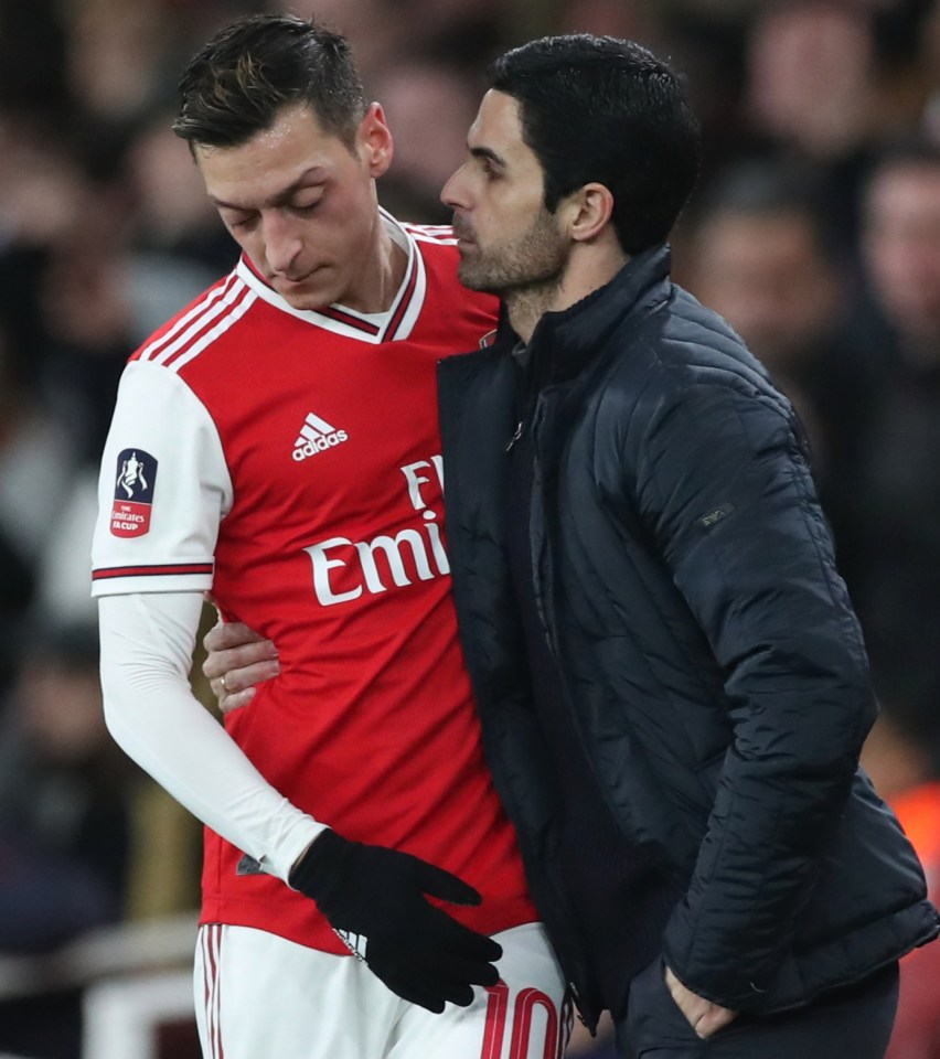 Mesut Ozil has not played since the restart after failing to impress Mikel Arteta