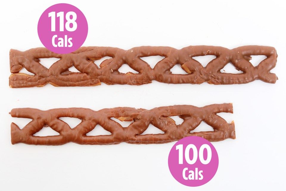 Curly Wurly would also have to be smaller in size in order to meet the 100-calories cap