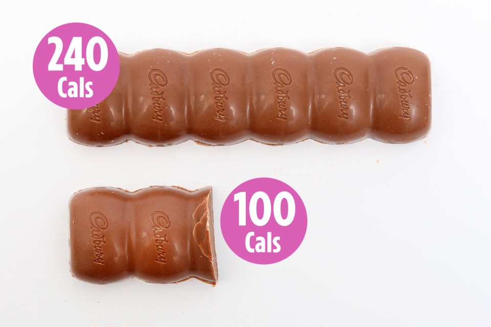 Cadbury's Dairy Milk bars are currently 240 calories