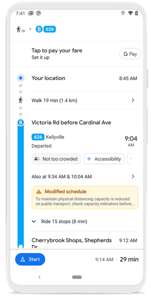 Users can check how crowded a train station might be at a particular time