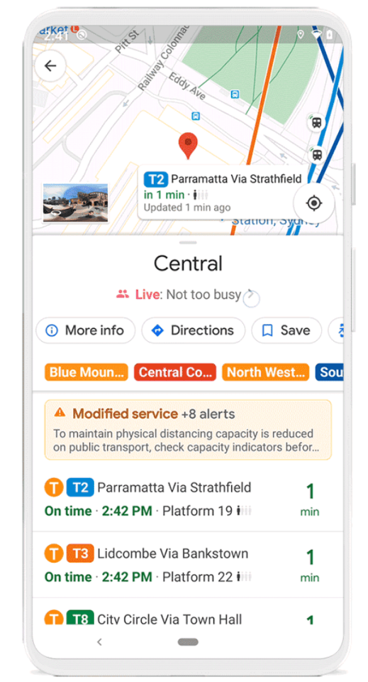 The app will also show if buses on a certain route are running on a limited schedule