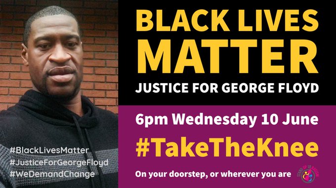 #TakeTheKnee will take place at 6pm on Wednesday, June 10